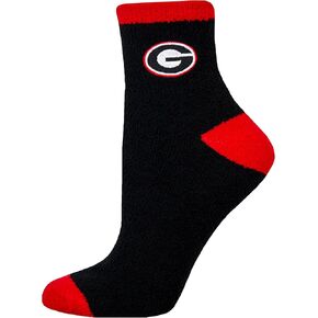 Georgia Bulldogs Solid Black Fuzzy Socks