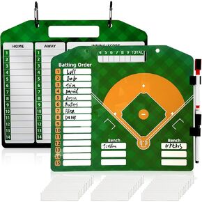 Magnetic Baseball Lineup Board，Baseball Lineup Cards Baseball Lineup Board for Dugout Baseball Accessories 40 Sheets Lineup Cards Baseball Clipboard