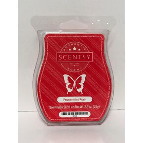 Peppermint Rush Scentsy Bar Wickless Candle Tart Warmer Wax, 8 Squares