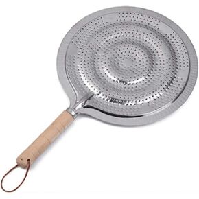 Heat Diffuser Reducer Flame Guard Simmer Plate Ring Flame Heat Diffuser With Wooden Handle,Cast Iron Induction Diffuser Plate For Electric Gas Stove Glass Induction Cooktop Cooking