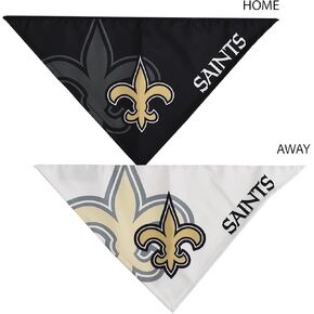 Littlearth Unisex-Adult NFL New Orleans Saints Home and Away Pet Bandana Set, Team Color, Medium