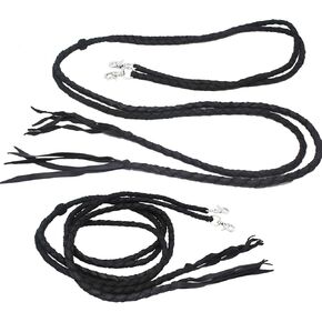 Horse Horse Western Leather Round Braided Supple Roper Reins 6651