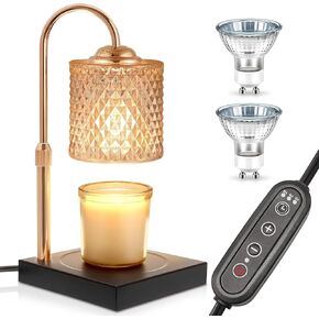 DORESshop Candle Warmer Lamp, Electric Candle Lamp Warmer with 2 Bulbs, Dimmable Candle Warmer Lampr for Jar Candles, Gifts for Mom