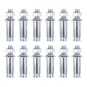 5/16" x 2-1/2" Hex Nut Sleeve Anchors - 35Pack - Good for Concrete Dry Brick Block Walls - Carbon Steel - Silver