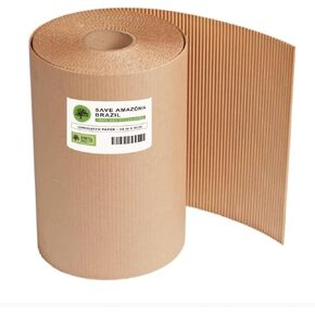 Corrugated Cardboard Roll, 24" x 33', Single Face, A-Flute, Kraft, Flexible Wrap for Protecting Glass, Metal and Other Fragile Items from Scratches, Chips or Breaks, 1 Roll