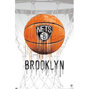 Trends International NBA Brooklyn Nets - Drip Basketball 21 Wall Poster, 22.375" x 34", Unframed Version