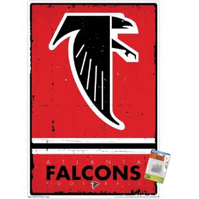 NFL Atlanta Falcons - Retro Logo 15 Wall Poster with Push Pins