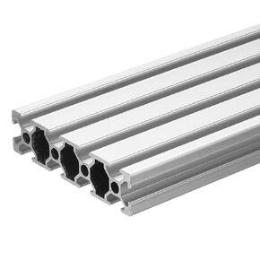 uxcell T Slot 2080 Aluminum Extrusion Profile European Standard 300mm x 80mm Linear Rail Extrusion Frame for 3D Printer, CNC, DIY (Silver Tone)
