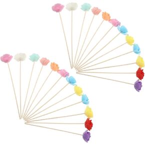 24pcs Flowers Replacement Reed Diffuser Sticks Diffuser Reeds Essential Oils Oil Reed Diffuser Bathroom Scent Oil Diffuser Sticks Decor for Home pe Rattan Accessories