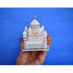 Monuments of Marble Taj Mahal Tajmahal Replica Model India Agra Souvenir Collection - Amazing Handmade Home Decor Gift idea Miniature Building and Architecture Model Set (3" inch)