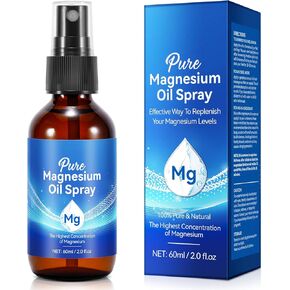 Magnesium Oil Spray, Pure Magnesium Oil Spray for Feet, Topical Magnesium in Bottle, Fast Absorption, Unclog Pores, Perfect for Sports, Relaxing & Sleep, 2 Fl.Oz
