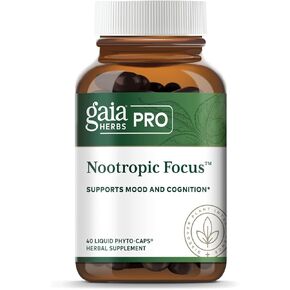 Gaia Herbs Pro Nootropic Focus - Supports Healthy Concentration - with Saffron Extract, ginkgo Biloba, Spearmint Extract & Lemon Balm Extract - 40 Vegan Liquid Phyto-Capsules (20 Servings)