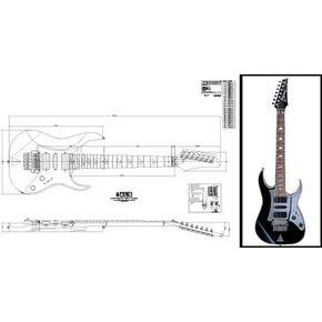 Plan of Ibanez Universe 7-string Electric Guitar - Full Scale Print