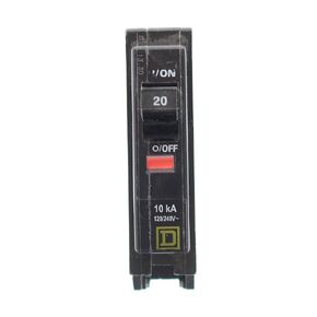 Square D QOB120 Bolt On Circuit Breaker, 20A, 1 Pole, Qob