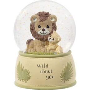 Precious Moments Lion Snow Musical Snow Globe | Wild About You Musical Resin/Glass Snow Globe Nursery Decor | Kids Room Decor | Hand-Painted
