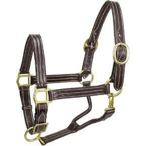 Derby Originals American Elegance Series Triple Stitch Adjustable Leather Halter - USA Leather