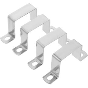Square Clamp, 4pcs Clip 2x2 Inch, Stainless Steel Tube Buckle U-shaped Clamp, Horseback Saddle Clamp Buckle