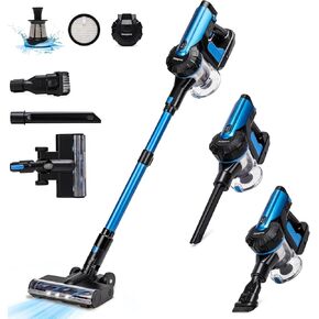 20Kpa Cordless Vacuum Cleaner, Powerful Suction Stick Vacuum Cordless Rechargeable with HEPA Filters, Hand Held Vacuum Cleaner for Hard Floor Carpet Pet Hair