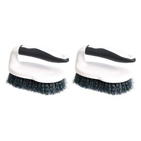 Amazon Basics All Purpose Rectangular Scrub Brush, 2-pack, White & Black (Previously AmazonCommercial brand)