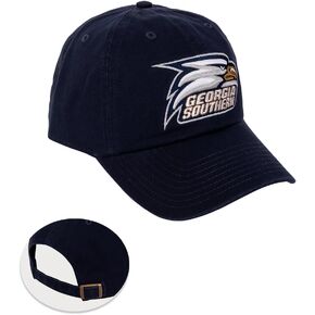 Desert Cactus Georgia Southern University Baseball Hat GSU Eagles Brimmed Embroirderd Cap Adjustable Cloth Strap Adult (Style A) Blue