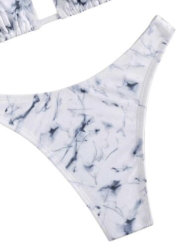 WDIRARA Women's 2 Piece Tie Dye Swimsuits Halter Triangle Bikini Set Cheeky Beach Bathing Suit in Saudi Arabia