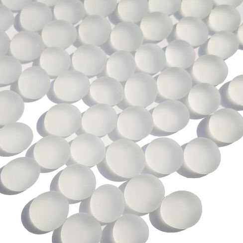 Sea Glass Gems - 0.9 Lb White Frosted Flat Glass Marbles, Flat Gems Decorative Stones for Vase Fillers, Aquarium Rocks, Floral Supplies, Table Scatter, Craft Mosaics, and DIY Ornaments in Saudi Arabia