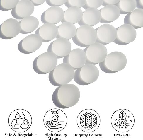 Sea Glass Gems - 0.9 Lb White Frosted Flat Glass Marbles, Flat Gems Decorative Stones for Vase Fillers, Aquarium Rocks, Floral Supplies, Table Scatter, Craft Mosaics, and DIY Ornaments in Saudi Arabia