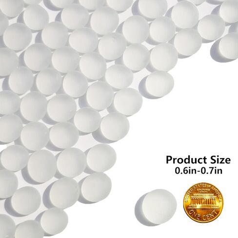 Sea Glass Gems - 0.9 Lb White Frosted Flat Glass Marbles, Flat Gems Decorative Stones for Vase Fillers, Aquarium Rocks, Floral Supplies, Table Scatter, Craft Mosaics, and DIY Ornaments in Saudi Arabia