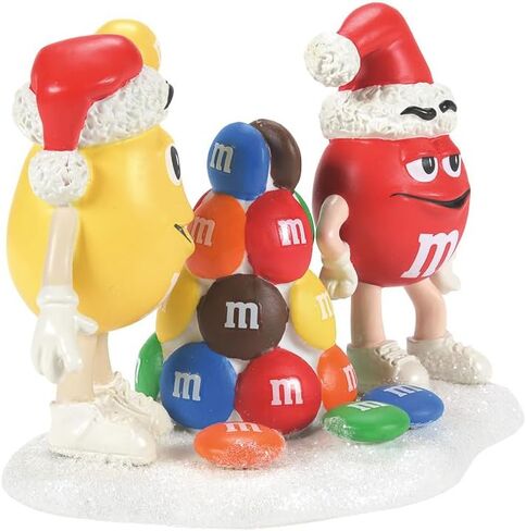 Department 56 North Pole Village Accessories M&M's Building a Tree of Our Own Figurine 2.56 Inch, Multicolor in Saudi Arabia