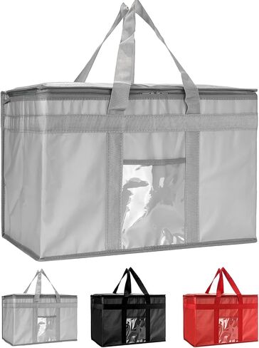 Heavy Duty Insulated Cooler Bag with Lid and Dual Zipper for Reusable Hot and Cold Food Delivery - Insulated Catering Bag in Saudi Arabia