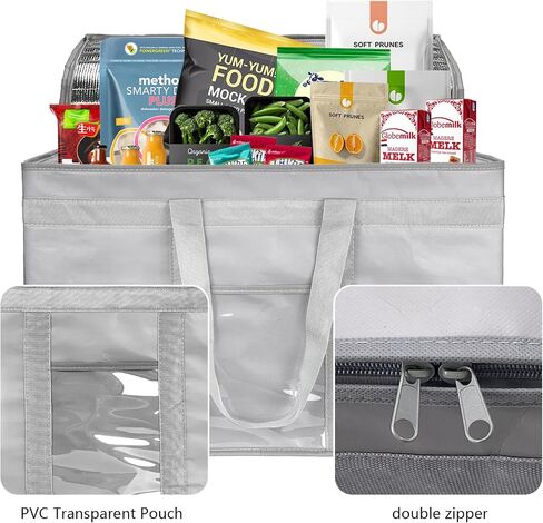 Heavy Duty Insulated Cooler Bag with Lid and Dual Zipper for Reusable Hot and Cold Food Delivery - Insulated Catering Bag in Saudi Arabia