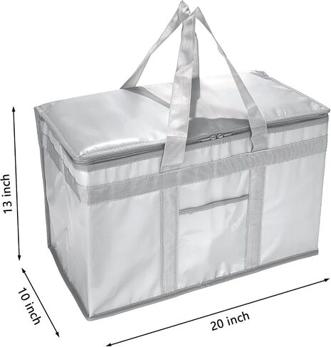 Heavy Duty Insulated Cooler Bag with Lid and Dual Zipper for Reusable Hot and Cold Food Delivery - Insulated Catering Bag in Saudi Arabia