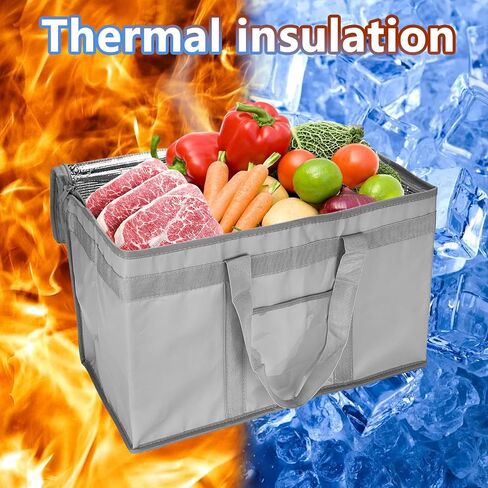 Heavy Duty Insulated Cooler Bag with Lid and Dual Zipper for Reusable Hot and Cold Food Delivery - Insulated Catering Bag in Saudi Arabia