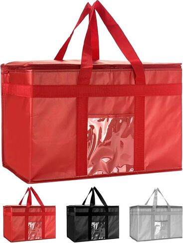 Heavy Duty Insulated Cooler Bag with Lid and Dual Zipper for Reusable Hot and Cold Food Delivery - Insulated Catering Bag in Saudi Arabia