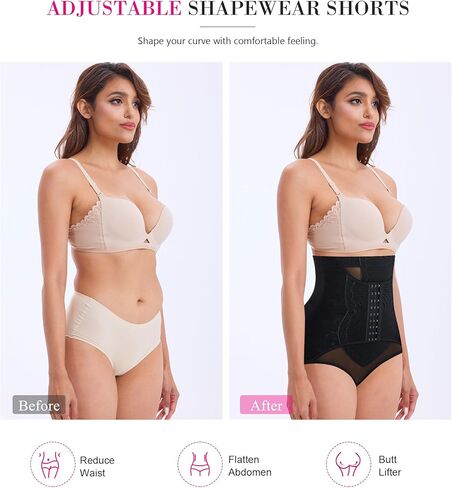 Nebility Shapewear Tummy Control Panties for Women Plus Size Faja Body Shaper Butt Lifter Panty High Waisted Shorts in Kuwait