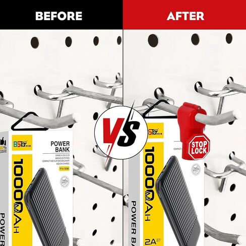 أقفال ربط بخطاف، قفل أمان بلاستيكي أحمر 6 مم، أقفال ربط أمان حمراء، أقفال خطاف عرض Pegboard لمتجر البيع بالتجزئة ومركز التسوق تمنع سرقة المنتجات من الانزلاق (100 قطعة) in Kuwait