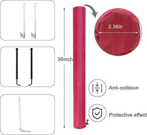1 Pair Boat Trailer Guide Pole Pad and Cover, Red Boat Guide Pole Covers Heavy Duty 600D Oxford Cloth Foam Protector Boat Trailer Pads for Guides with Reflective Strips and Capped Ends in Saudi Arabia