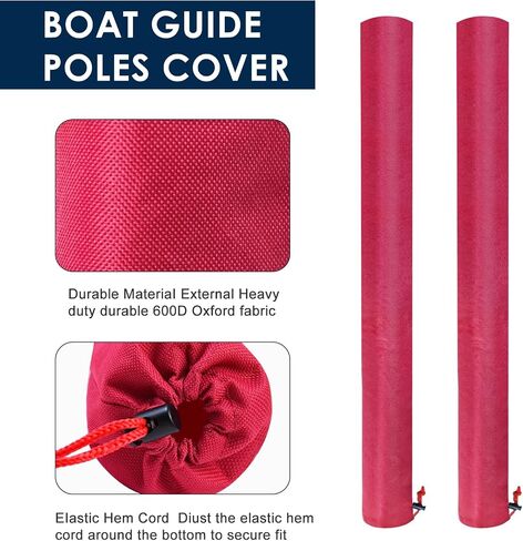 1 Pair Boat Trailer Guide Pole Pad and Cover, Red Boat Guide Pole Covers Heavy Duty 600D Oxford Cloth Foam Protector Boat Trailer Pads for Guides with Reflective Strips and Capped Ends in Saudi Arabia