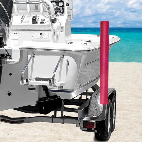 1 Pair Boat Trailer Guide Pole Pad and Cover, Red Boat Guide Pole Covers Heavy Duty 600D Oxford Cloth Foam Protector Boat Trailer Pads for Guides with Reflective Strips and Capped Ends in Saudi Arabia
