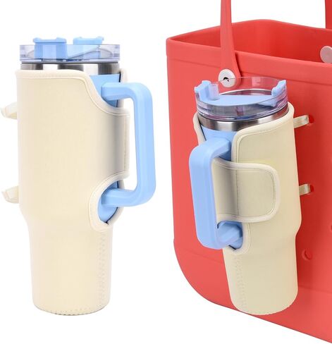 Cup Holder for Stanley Cup Compatible with Original/XL Bogg Bag & Simple Modern Bag, Bogg Bag Cup holder Attachment Accessories for Bogg Bag Drink Holder for Bogg Bag Cup Holder Off White in Saudi Arabia