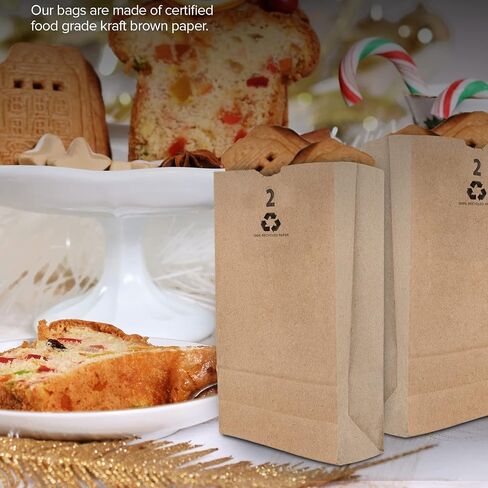 Stock Your Home 2 Lb Kraft Small Brown Paper Bags (250 Count) Mini Size Bag for Packing Breakfast Food, Snack, or Lunch Items - Blank Bulk Pack, Disposable Sack for Arts & Crafts Projects in Saudi Arabia