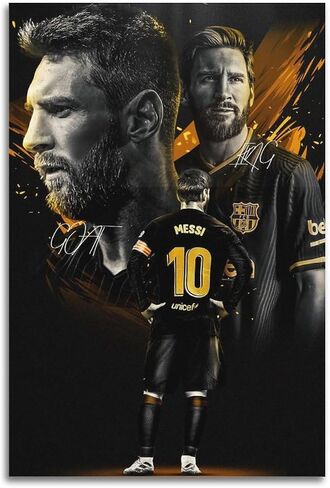 VCLUST Messi Poster Soccer Poster Art Decor Painting Aesthetic Wall Art Canvas for Bedroom Decor 16x24inch(40x60cm) in Saudi Arabia