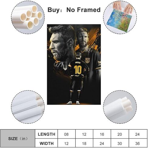 VCLUST Messi Poster Soccer Poster Art Decor Painting Aesthetic Wall Art Canvas for Bedroom Decor 16x24inch(40x60cm) in Saudi Arabia