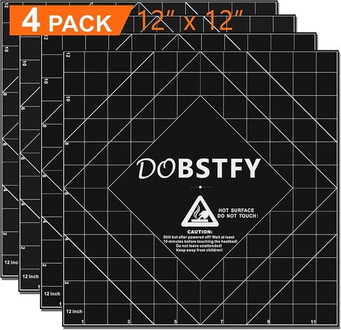 DOBSTFY 3D Printing Build Surface,with Premium Adhesive 3D Printer Heat Bed Platform Sticker Sheet,for Ender 3 Max Neo/CR 3040 Pro/CR 10 V3/CR 10S Pro V2/Ender 3 S1 Plus/4Pack 12x12inch(305mmx305mm) in Saudi Arabia
