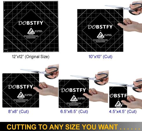 DOBSTFY 3D Printing Build Surface,with Premium Adhesive 3D Printer Heat Bed Platform Sticker Sheet,for Ender 3 Max Neo/CR 3040 Pro/CR 10 V3/CR 10S Pro V2/Ender 3 S1 Plus/4Pack 12x12inch(305mmx305mm) in Saudi Arabia