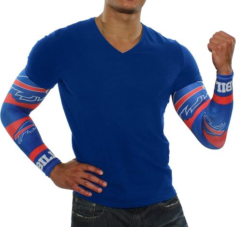 Mens NFL Buffalo Bills Strong Arms Sleeves, 17" Wrist to Bicep in Saudi Arabia