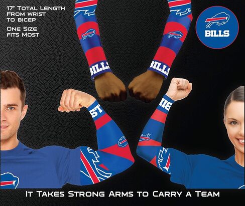 Mens NFL Buffalo Bills Strong Arms Sleeves, 17" Wrist to Bicep in Saudi Arabia
