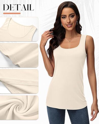 Riyiper 2 Pack Women's Sleeveless Tops, Loose Fit Tank Tops Casual Summer Sleeveless Tee Shirts Scoop Neck Basic Tunic Tops in Kuwait