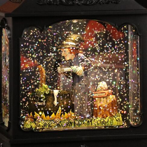 GenSwin Witch Halloween Snow Globe Lantern Battery Operated Water Swirling Glitter with 6H Timer, LED Lighted Scene for Halloween Home Decoration Gift(9.6"x 4.6" x 3.1") in Saudi Arabia