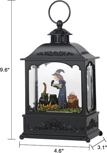 GenSwin Witch Halloween Snow Globe Lantern Battery Operated Water Swirling Glitter with 6H Timer, LED Lighted Scene for Halloween Home Decoration Gift(9.6"x 4.6" x 3.1") in Saudi Arabia